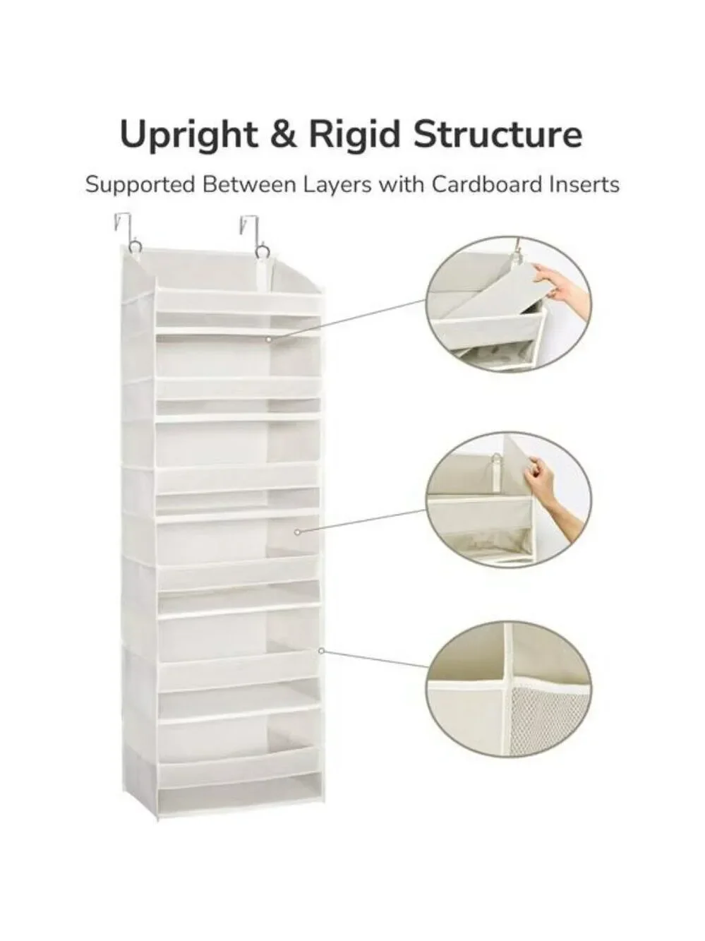 Over Door Hanging Organizer 6 Pockets 12 Mesh Storage for Closet Bathroom
